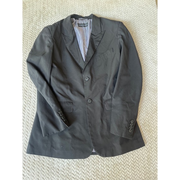 Michael Brandon Other - Michael Brandon Mens Black Two Button Blazer Sport Coat Peak Lapel Size M 40